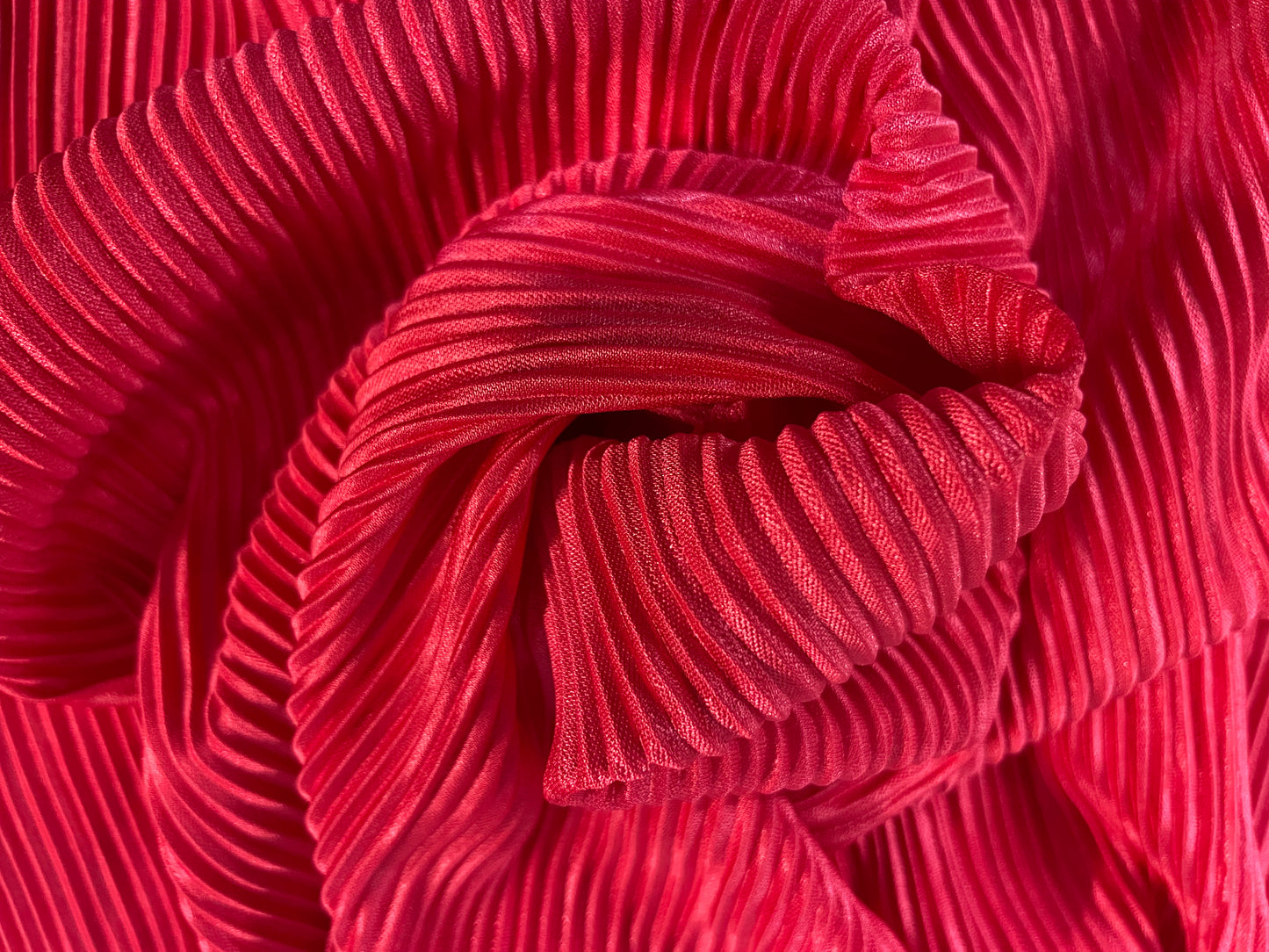 Micro Pleated Stretch Poly - Hot Pink