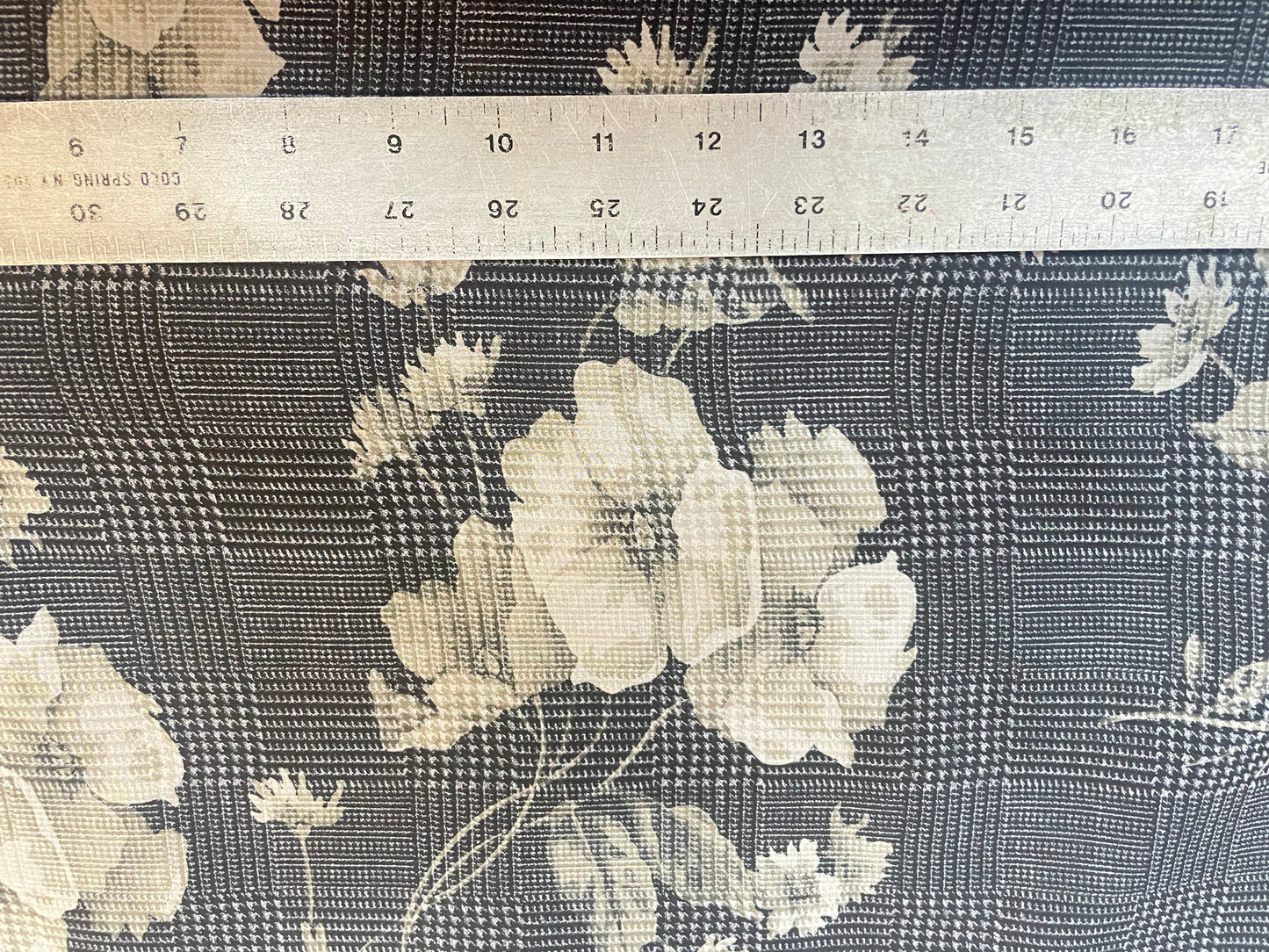 Italian Printed Poly Chiffon - Floral Plaid