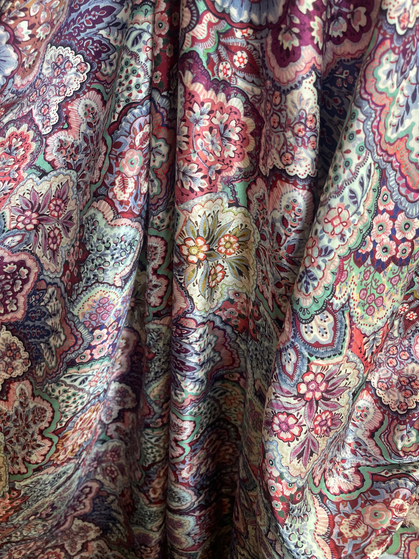 Spanish Stretch Rayon Satin Print - Multicolor Floral