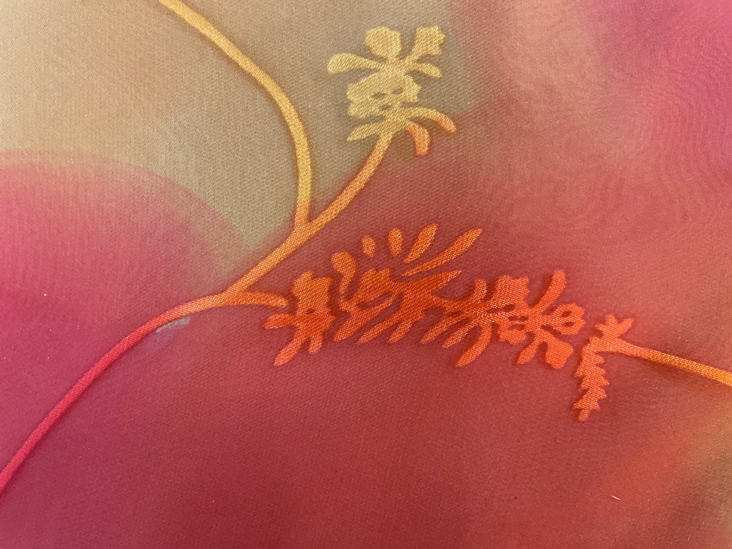 Watercolor Burnout Silk Chiffon - Yellow, Orange & Red