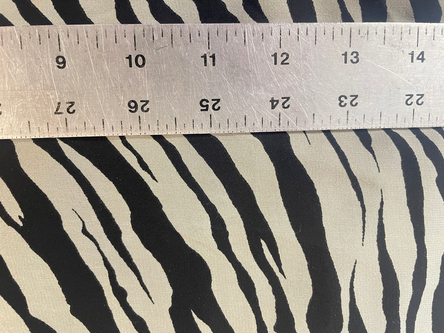 Zebra Printed Silk Chiffon - Off-White & Black