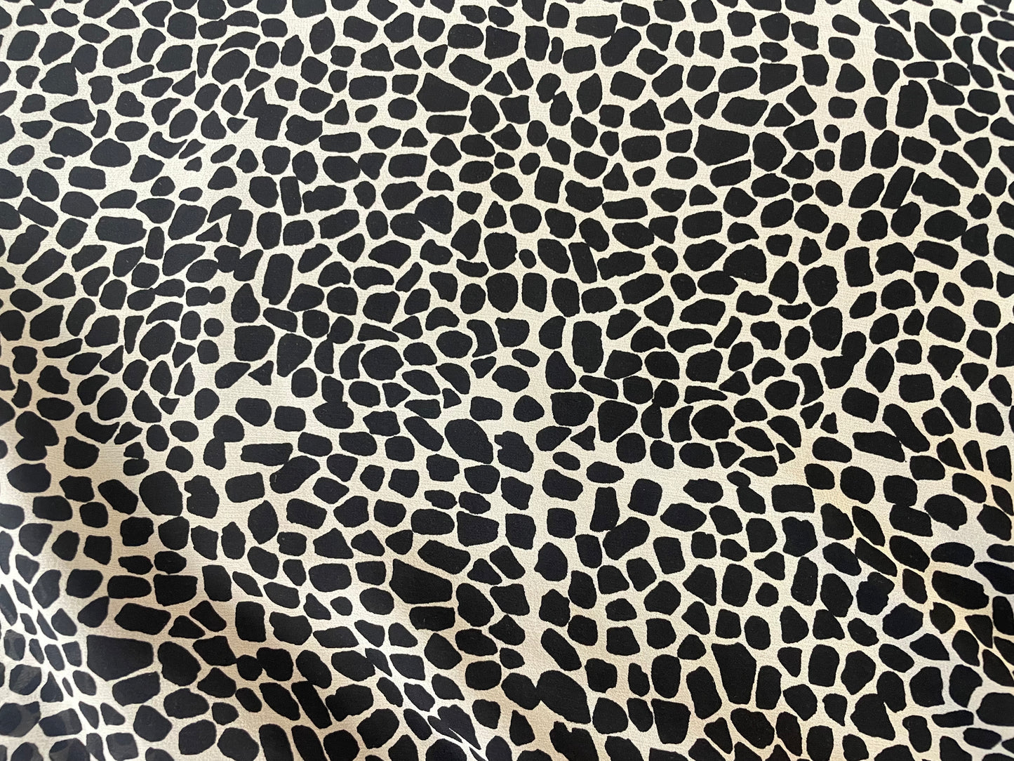 Abstract Dot Printed Silk Chiffon - Black & White