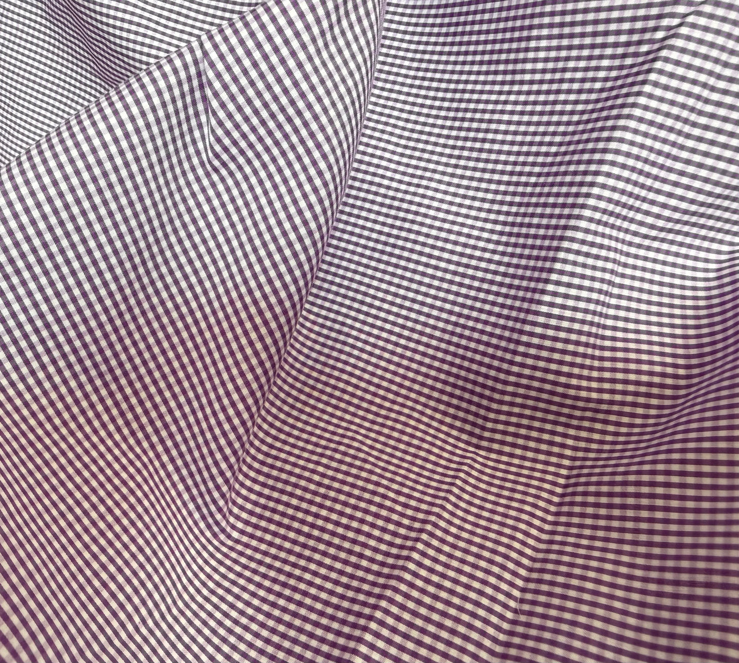 Cotton - Mini Check Plaid- Pink & White