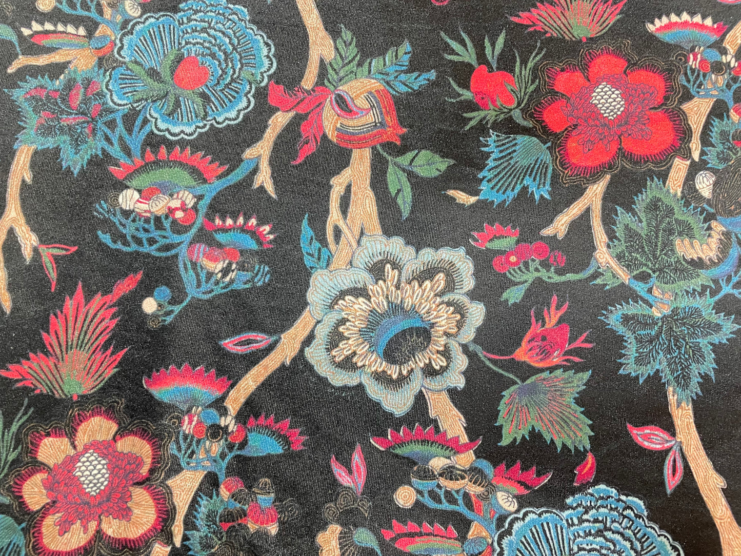 Stretch Velvet Print - Japanese Floral