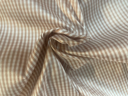 Gingham Printed Silk Taffeta - Rose & White