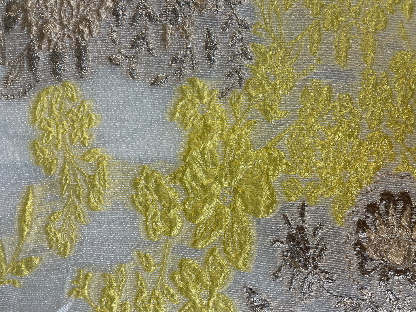 Designer Gold & Yellow Floral Brocade