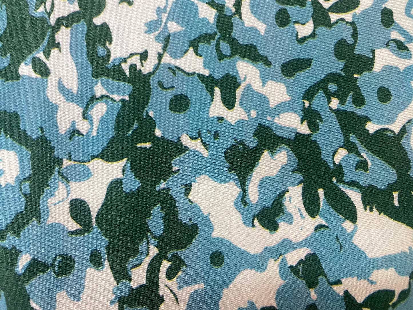 Printed Micro Modal Jersey - Blue, Green & Cream