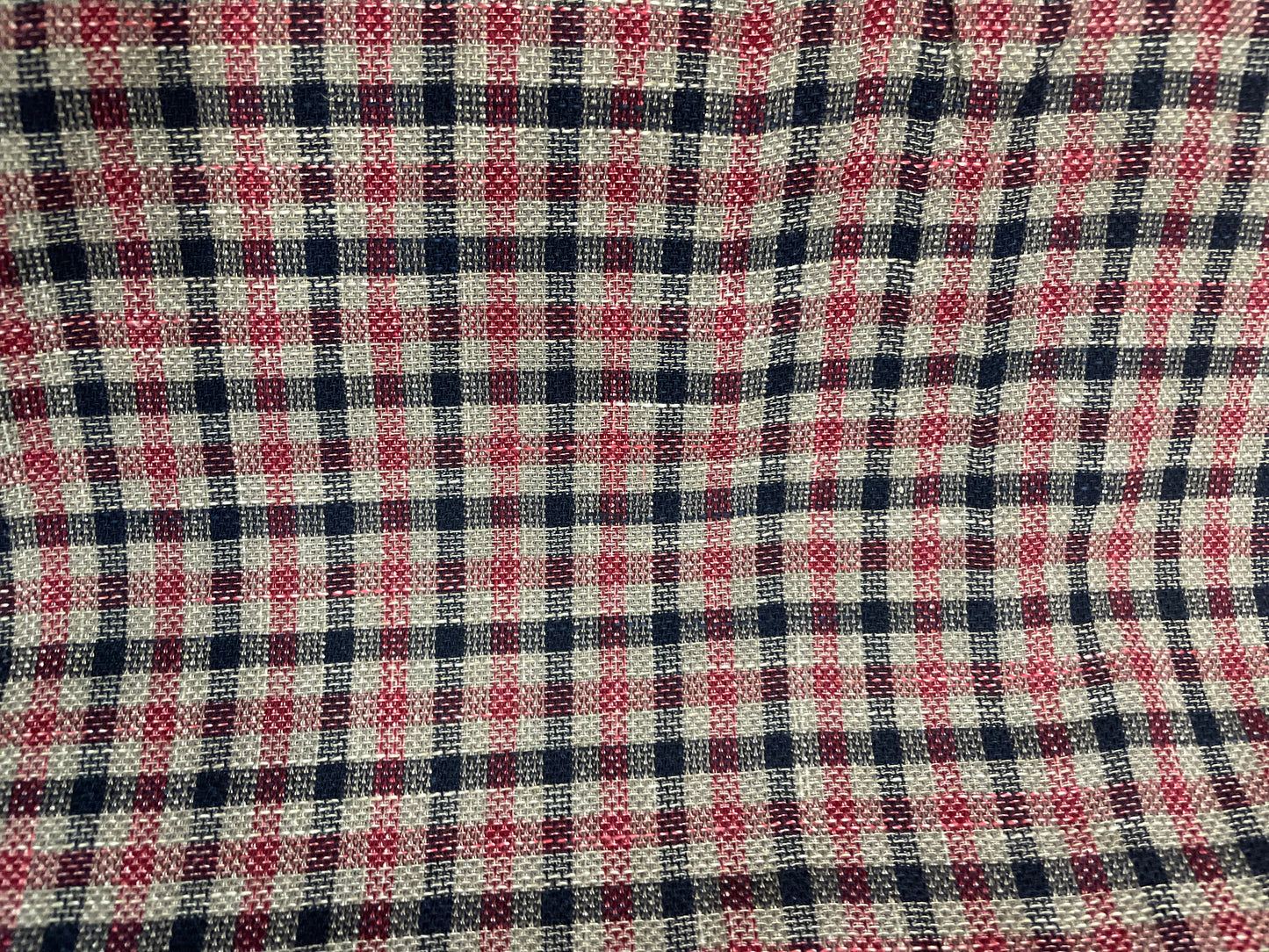 Italian Wool & Silk Blend - Red, Black & Tan