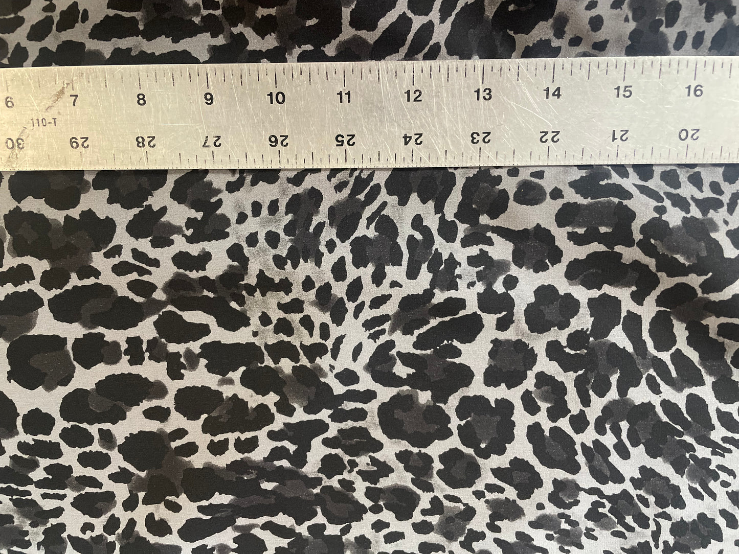 Cheetah Printed Silk Chiffon - Charcoal & Black