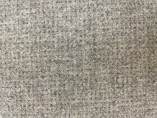 Italian Double Face Melton Wool - Woven Design/Heathered Medium Gray