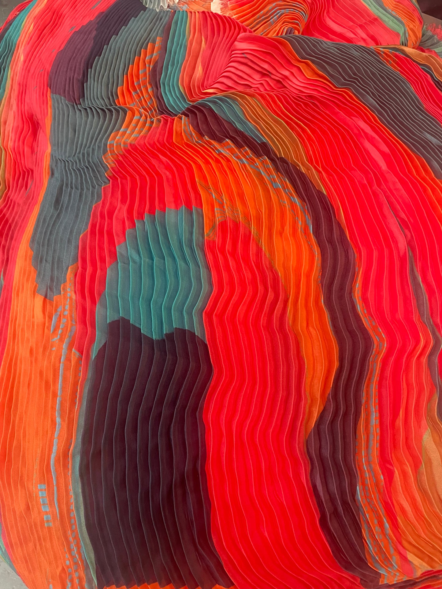 Micro Pleated Poly - Abstract Multicolor