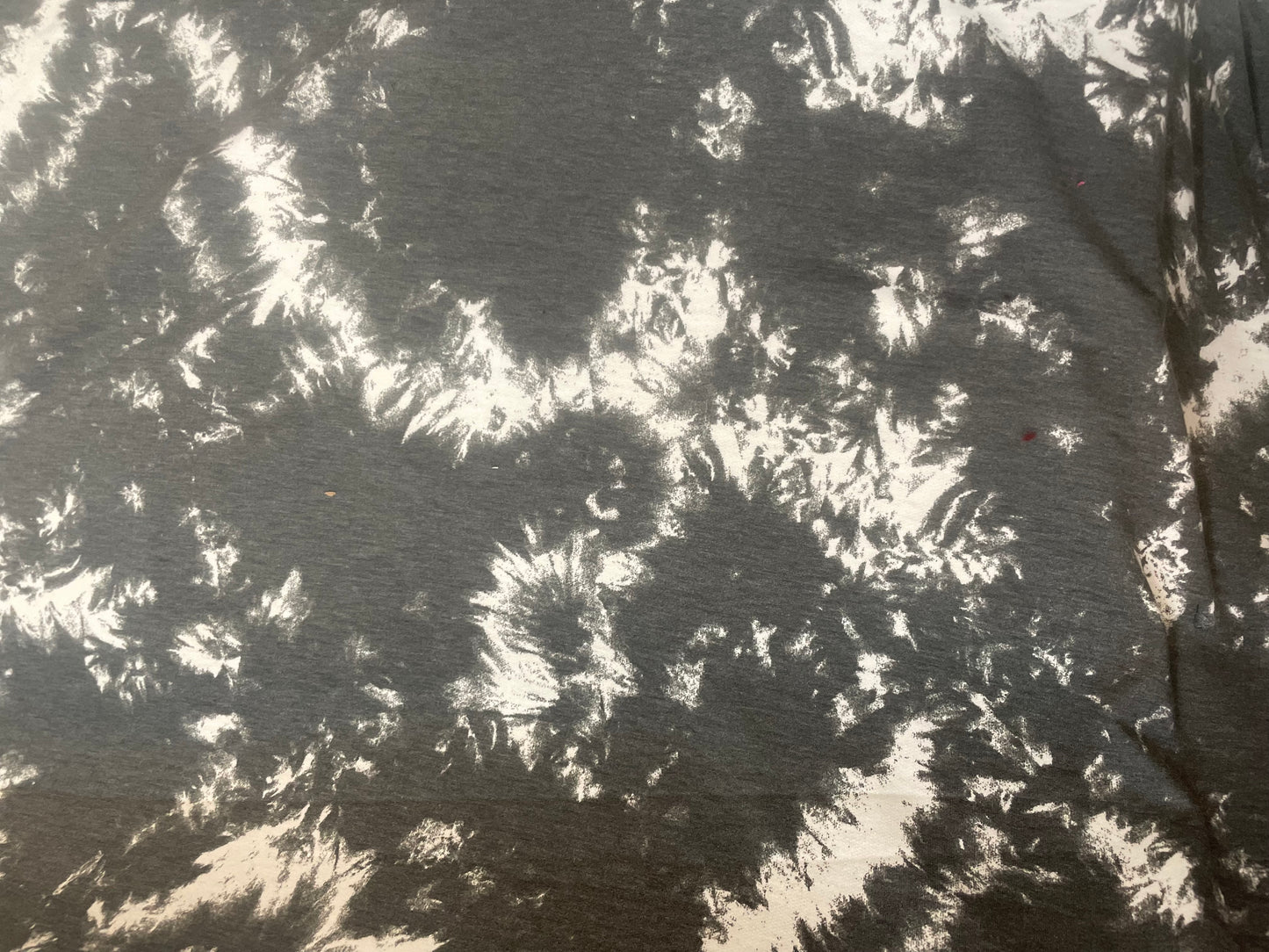 Abstract Floral Print Cotton French Terry - Grey & White
