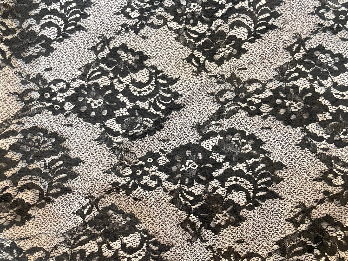 Delicate Stretch Floral Lace - Black