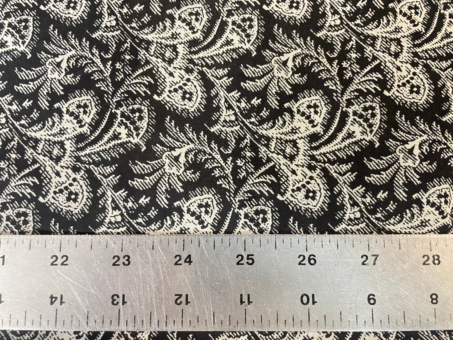 Glitch Paisley Printed Silk Chiffon - Black & White