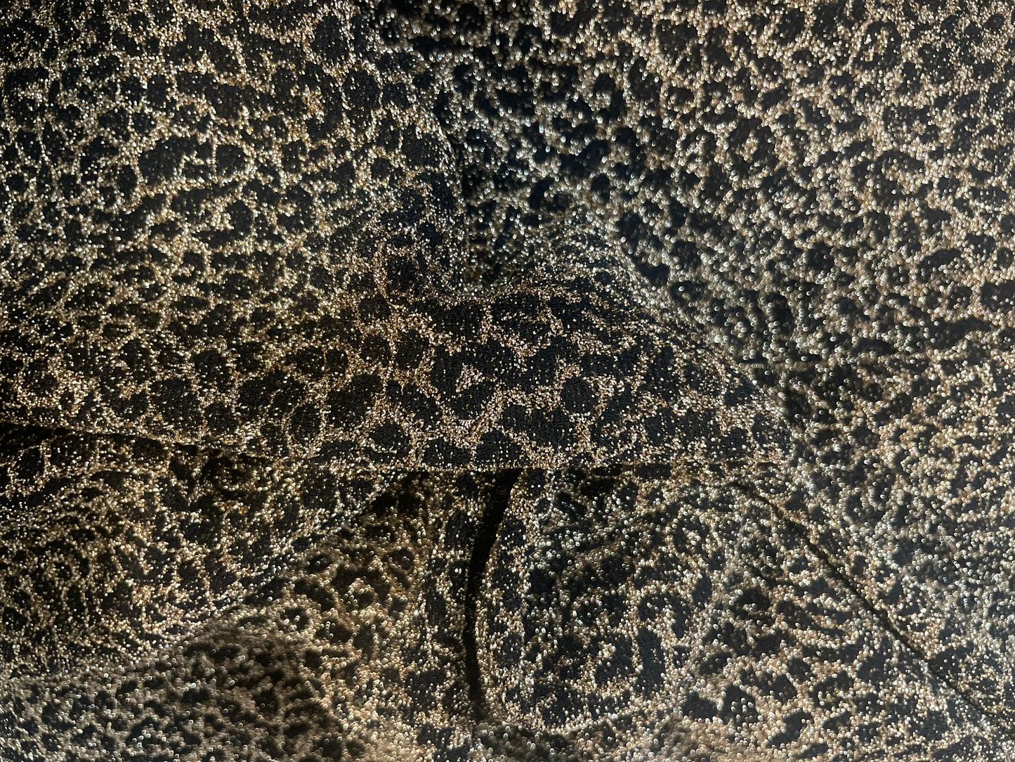 Metallic Glitter Jersey - Gold Cheetah