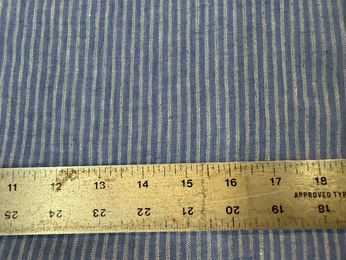 Mini Linen Stripe - Ivory & Blue