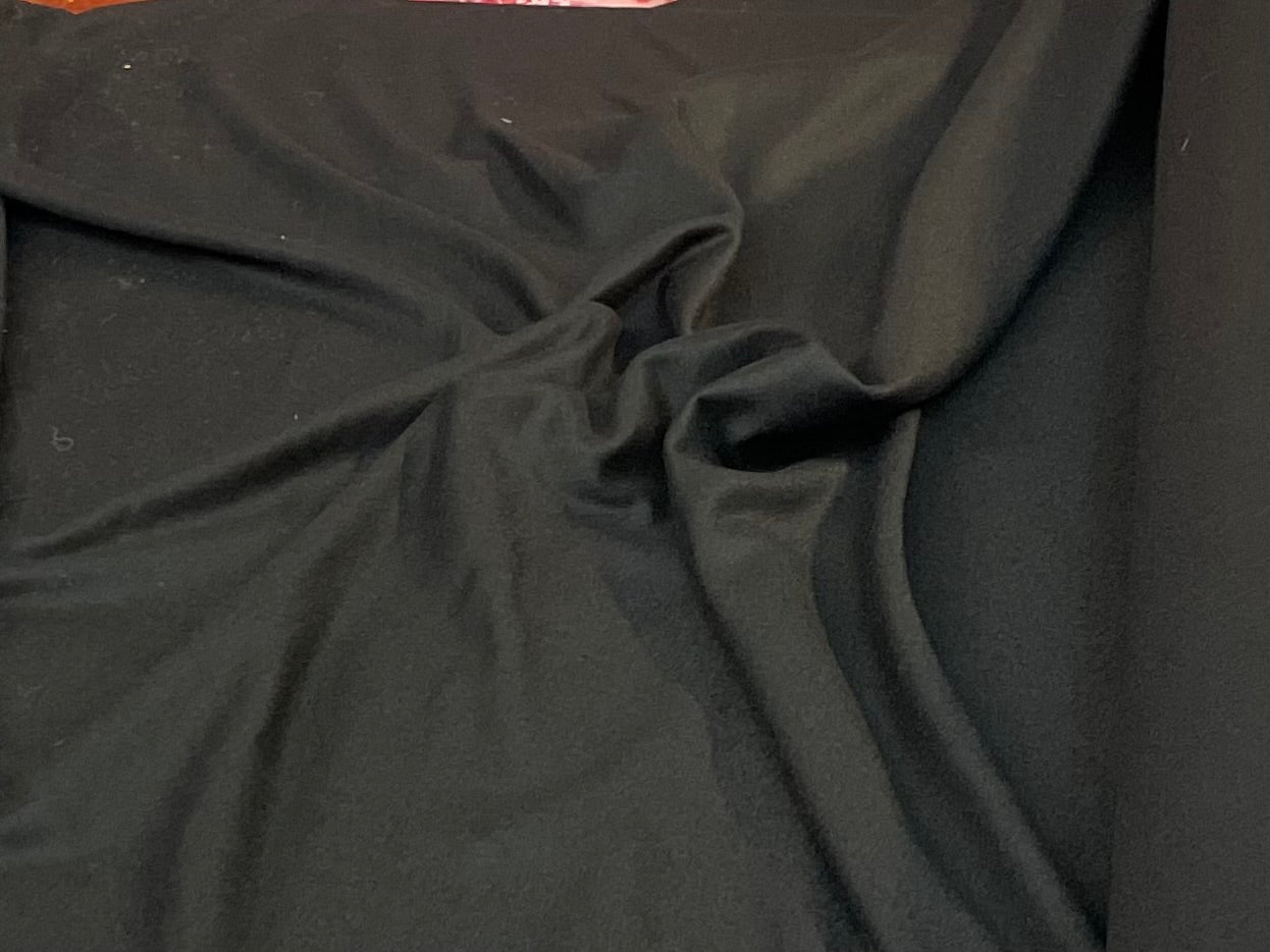 Medium Weight Wool Jersey - Jet Black