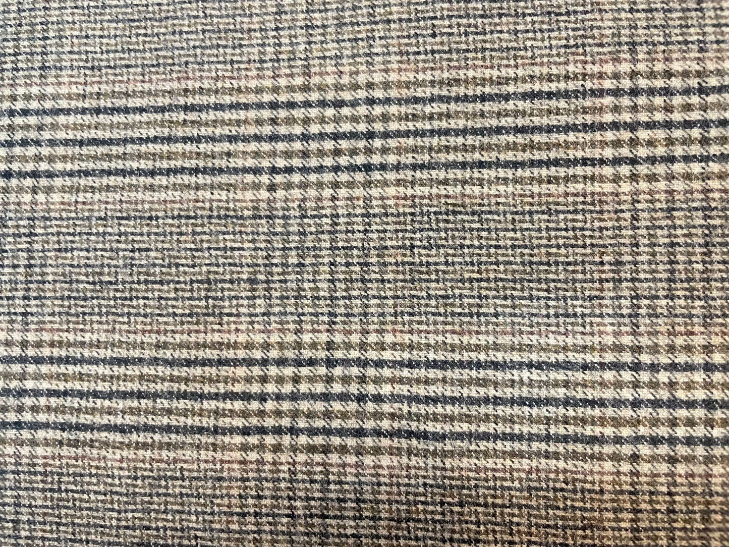 Italian Plaid Wool Flannel Suiting - Taupe Multicolor