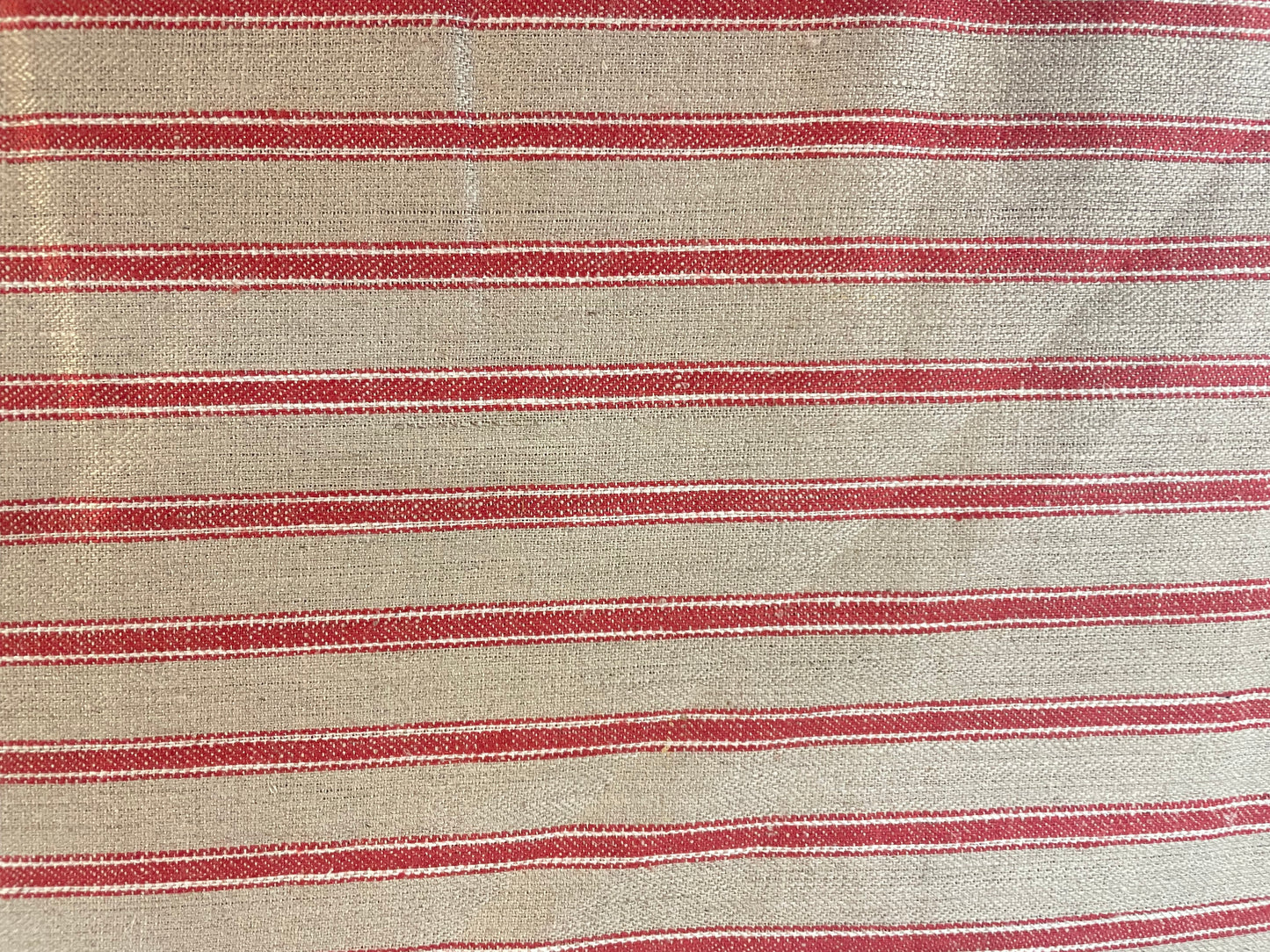 Regimental Stripe Linen - Red, White & Beige