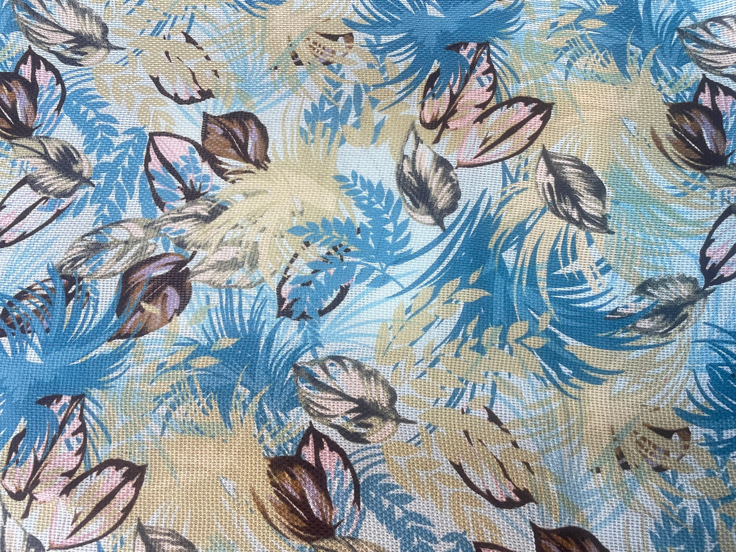 Woven Silk & Linen Print - Cool Toned Tropical