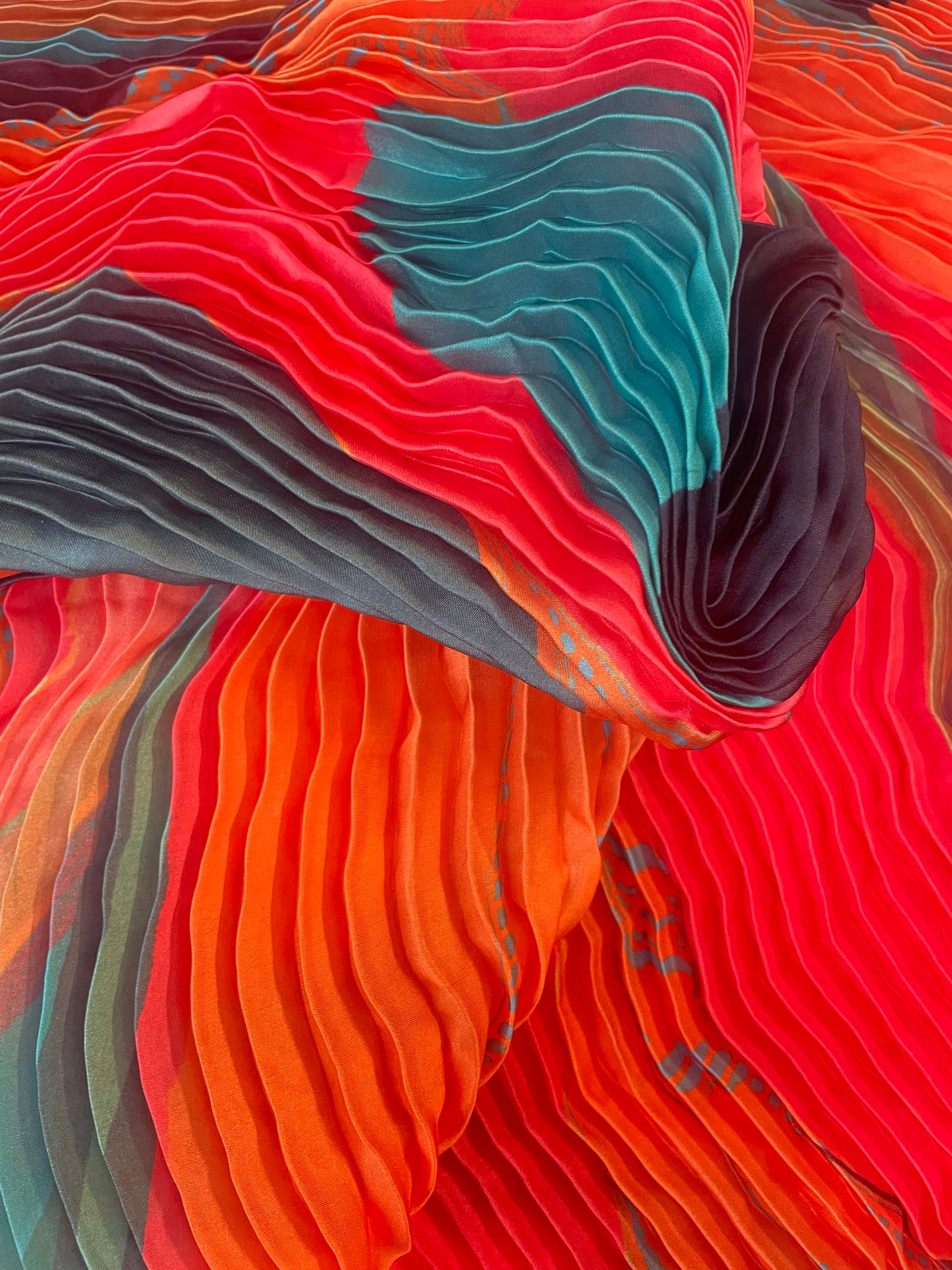 Micro Pleated Poly - Abstract Multicolor