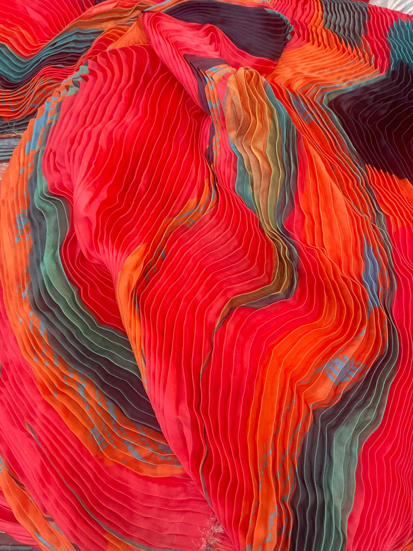 Micro Pleated Poly - Abstract Multicolor