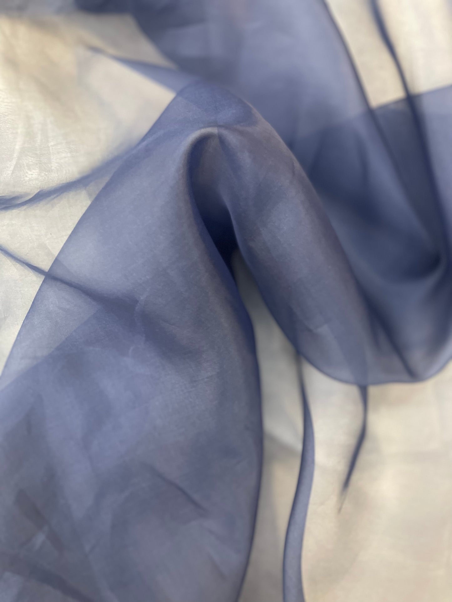 Silk Organza Wide - Night Blue