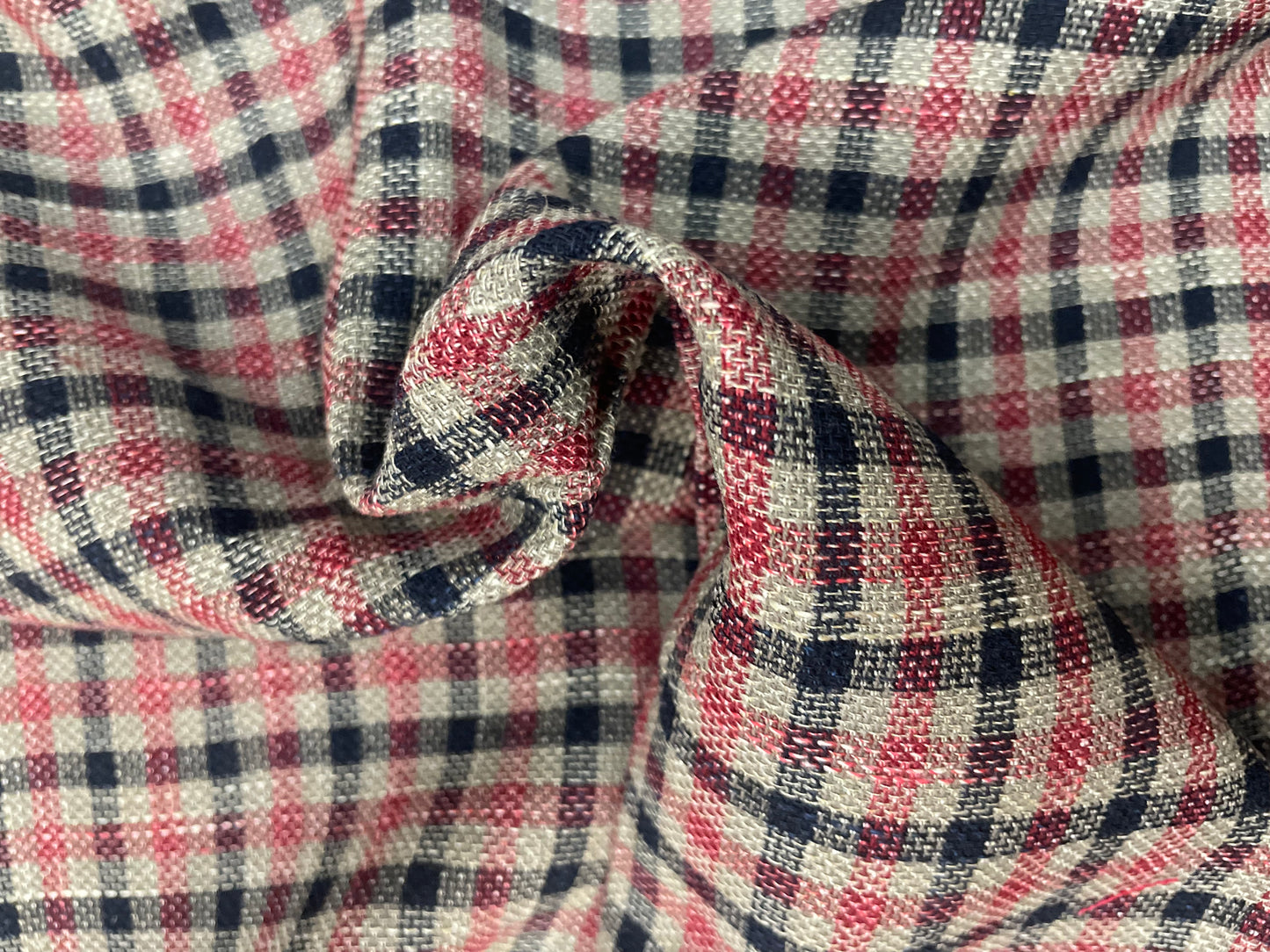 Italian Wool & Silk Blend - Red, Black & Tan