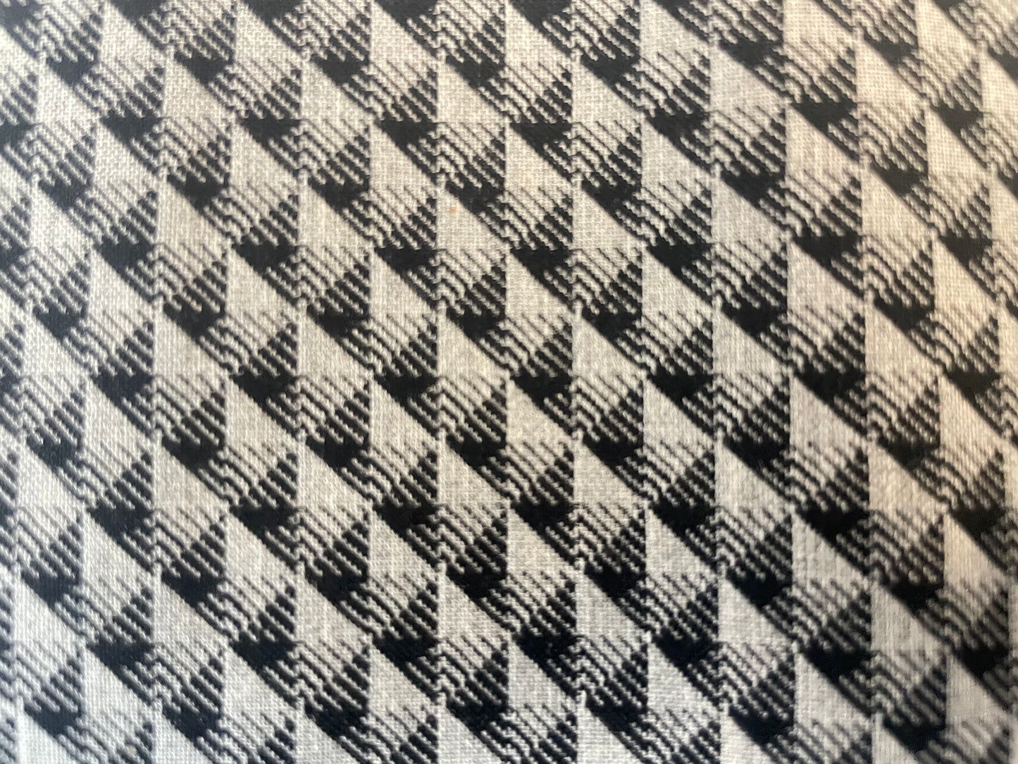 Italian Double-Sided Woven Cotton & Wool Blend - Geometric - Grey & Black