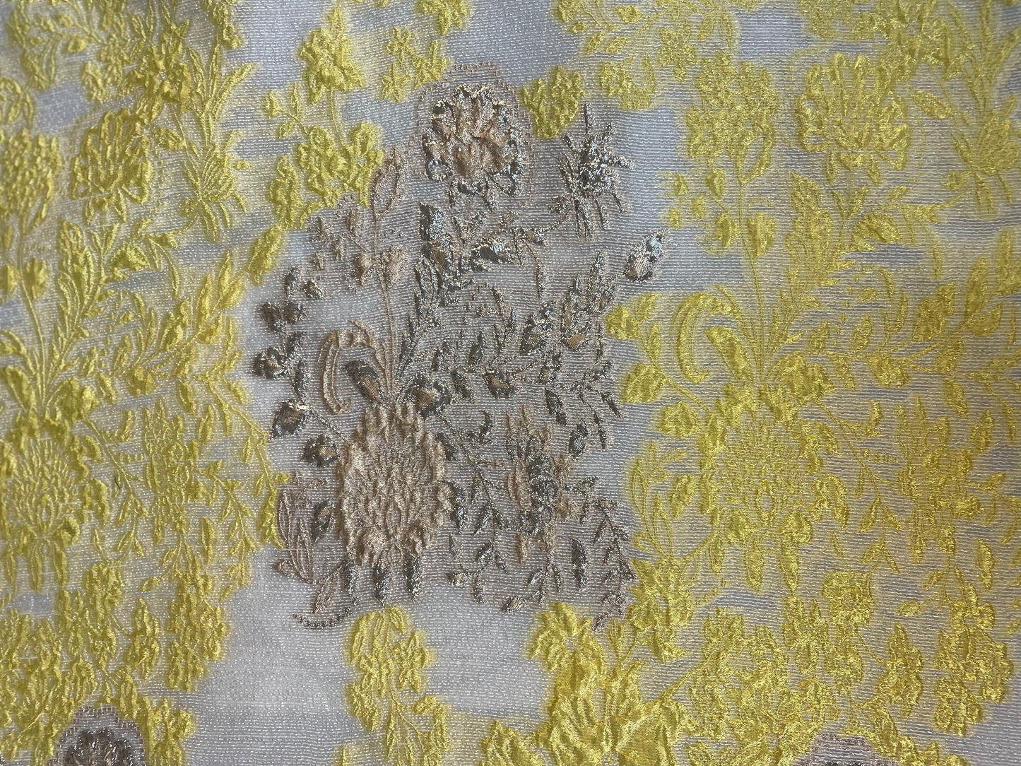 Designer Gold & Yellow Floral Brocade