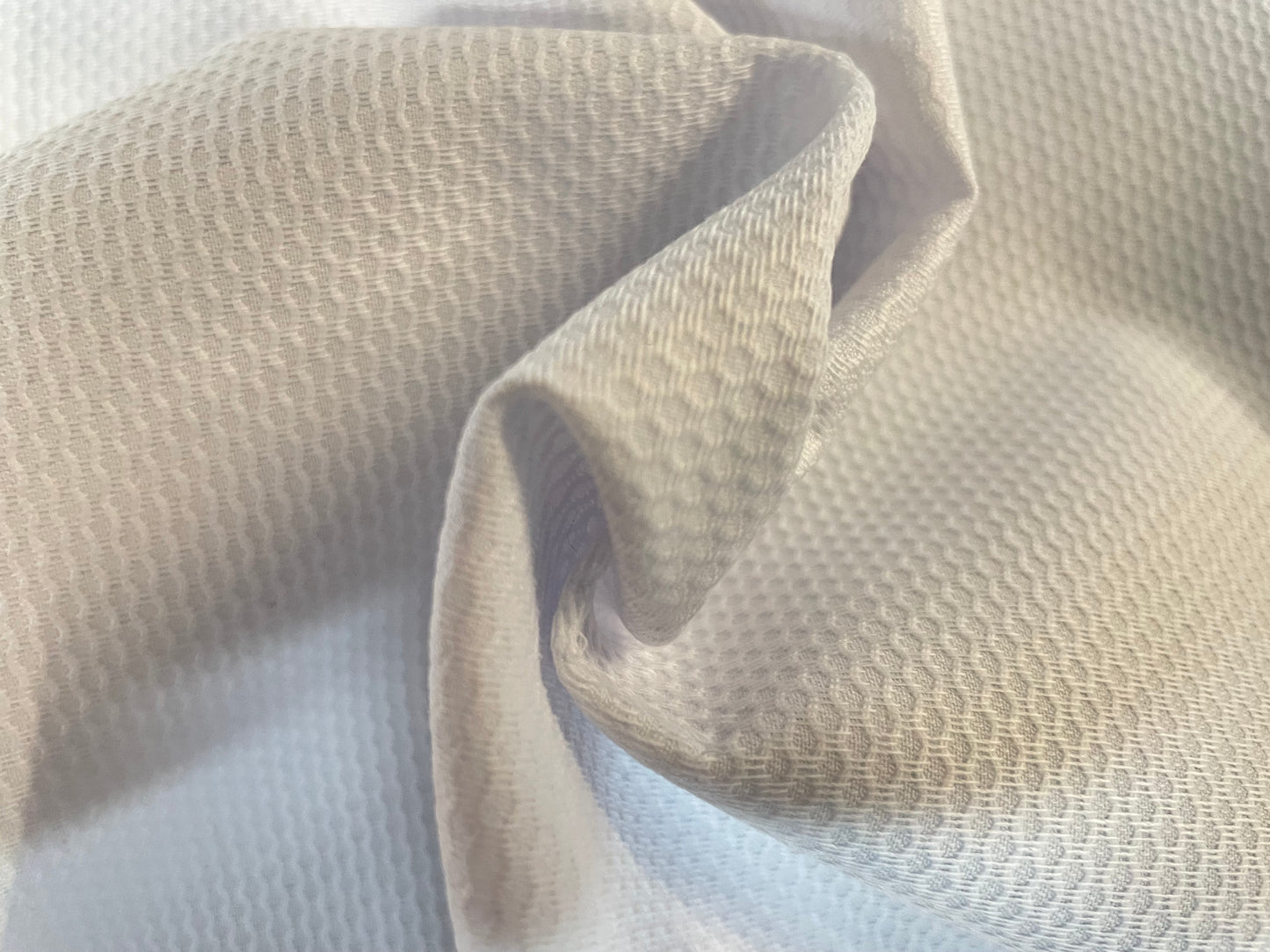 Italian Textured Cotton Pique - White