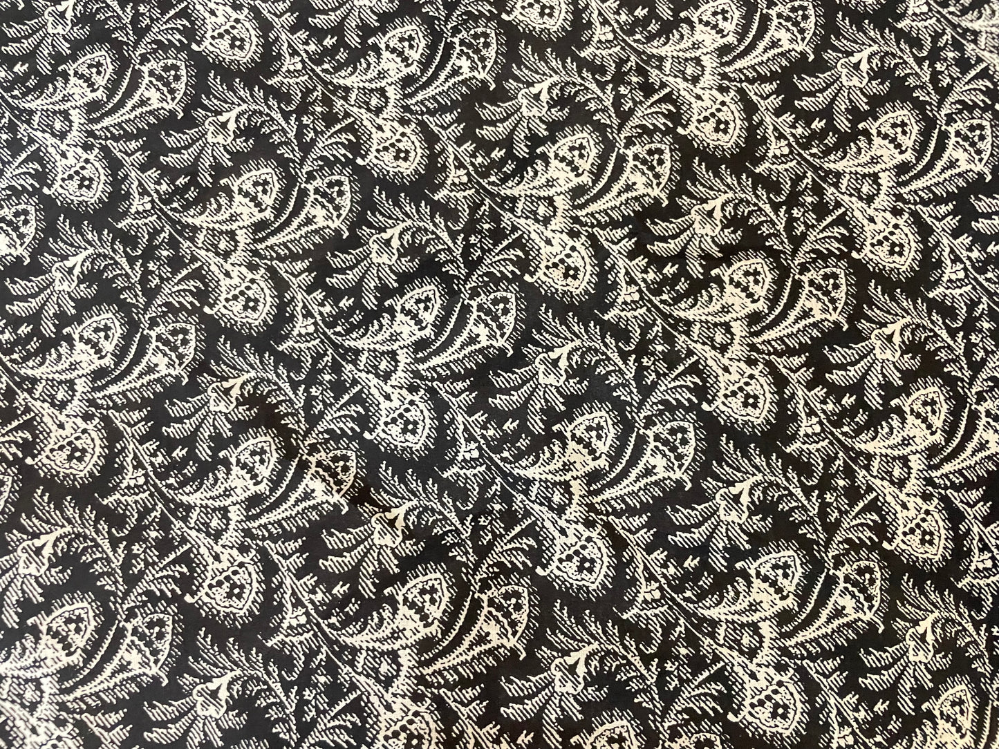 Glitch Paisley Printed Silk Chiffon - Black & White