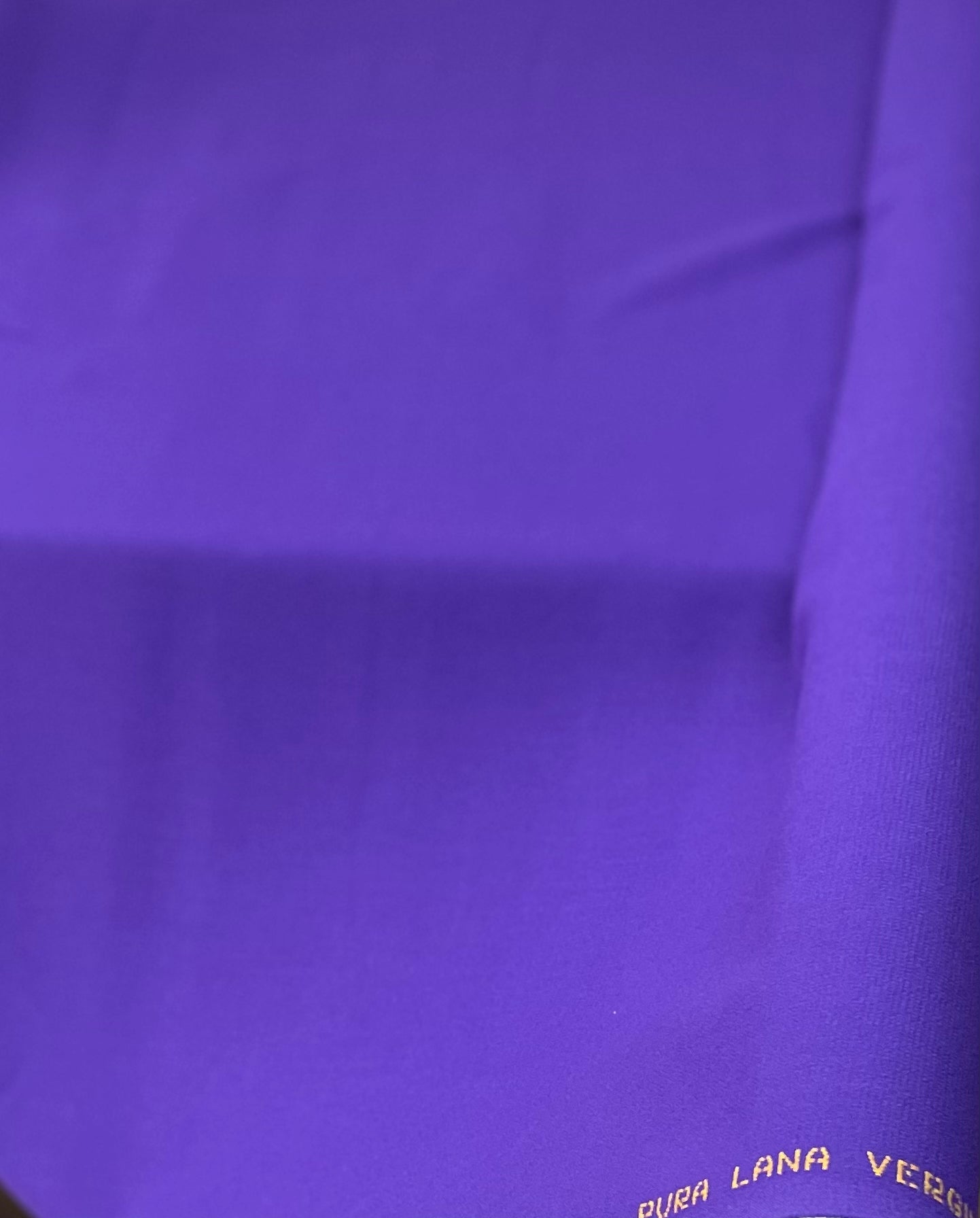 Italian Designer Textured Fused Virgin Wool Crepe - Royal Purple
