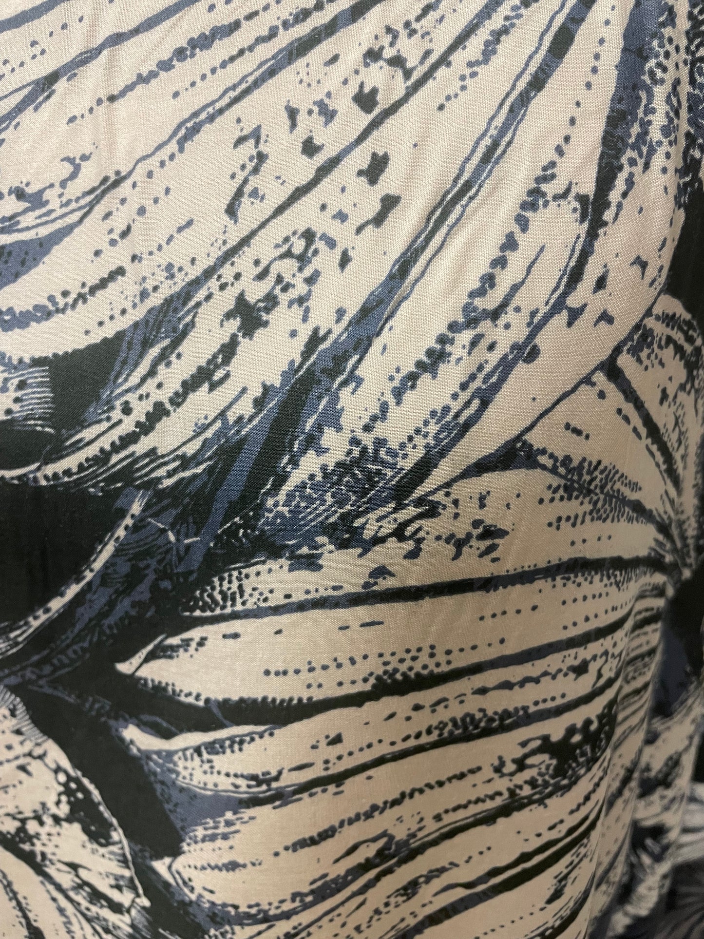 Tropical Rayon Print - Blue & White