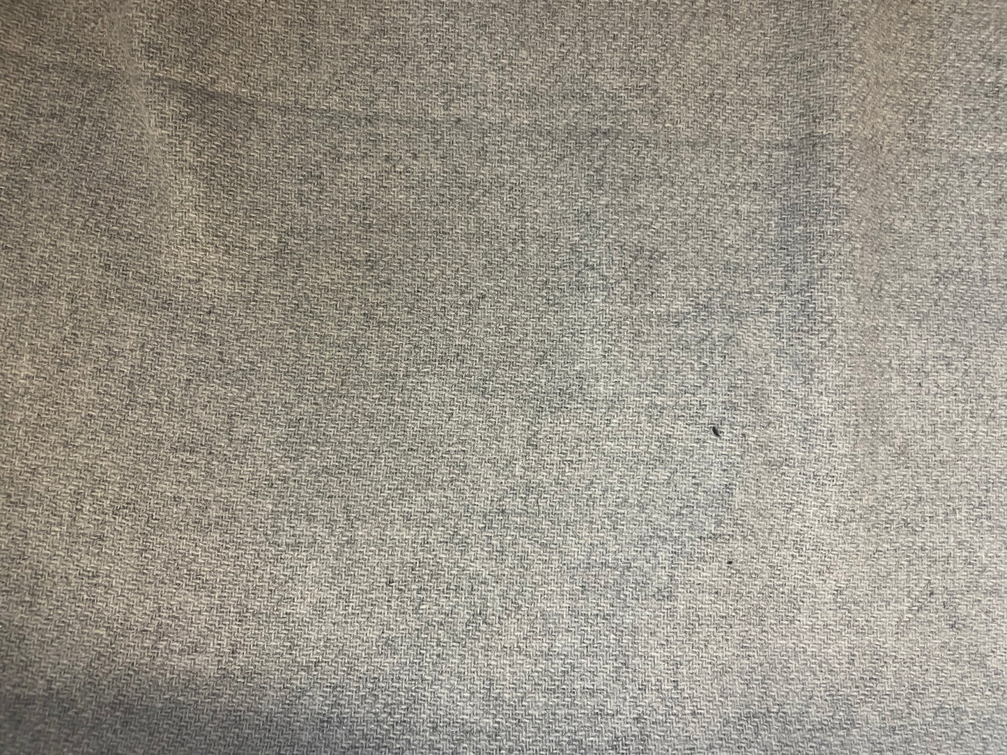 Italian Double Face Melton Wool - Houndstooth Plaid & Heathered Light Gray