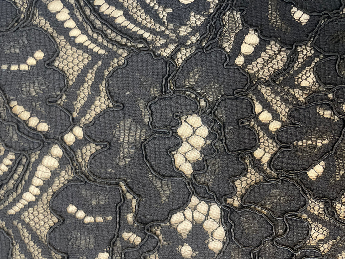 Black Corded Floral Lace