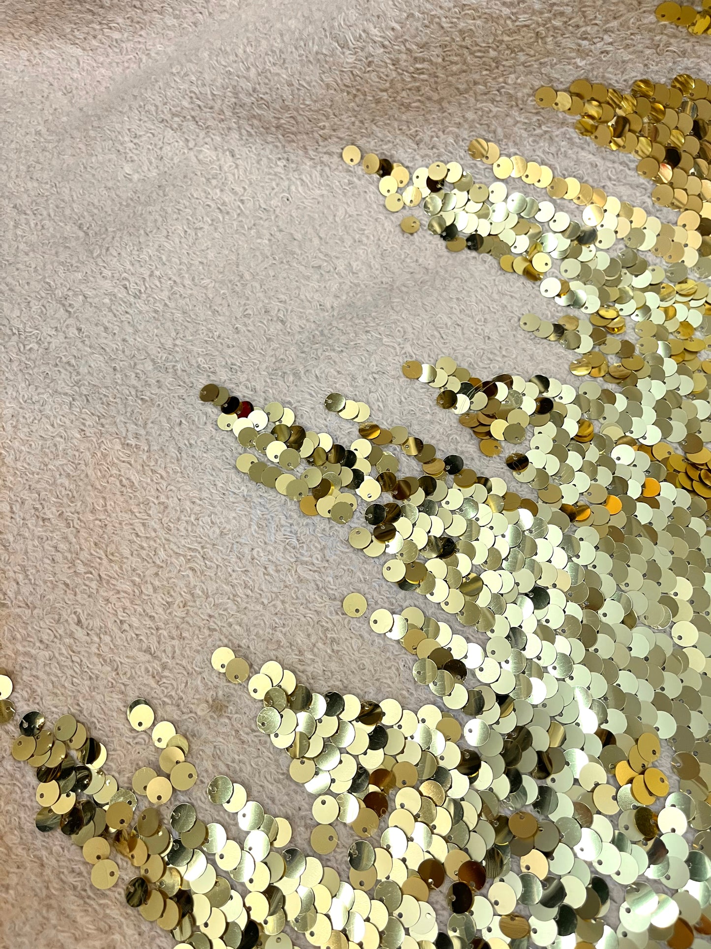 Boiled Wool Blend - Sequin - Beige & Gold