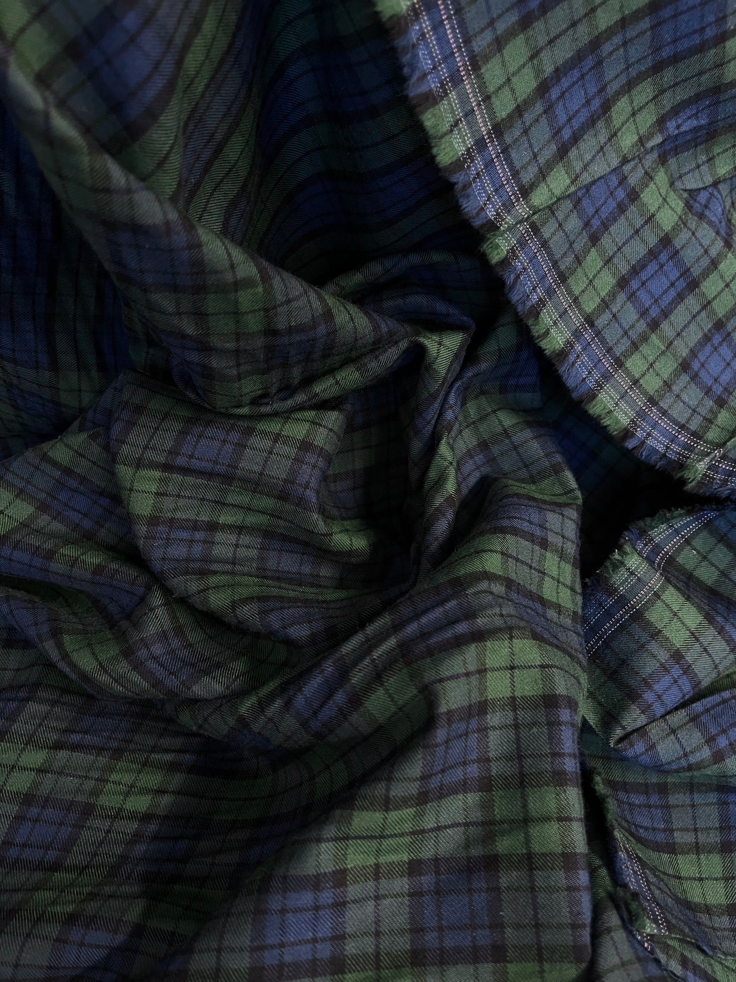 Flannel Cotton Plaid - Green & Blue