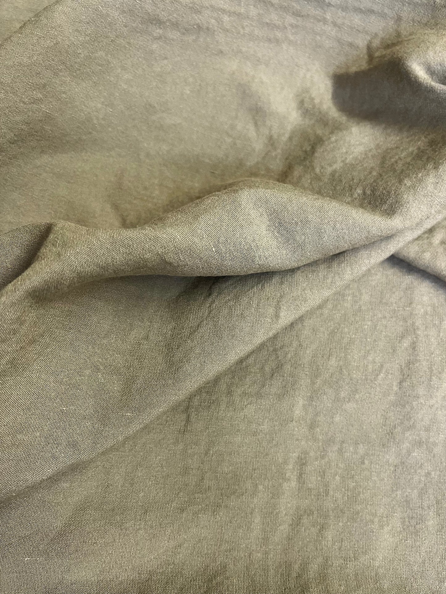 Stretch Cotton & Linen Blend - Olive Green