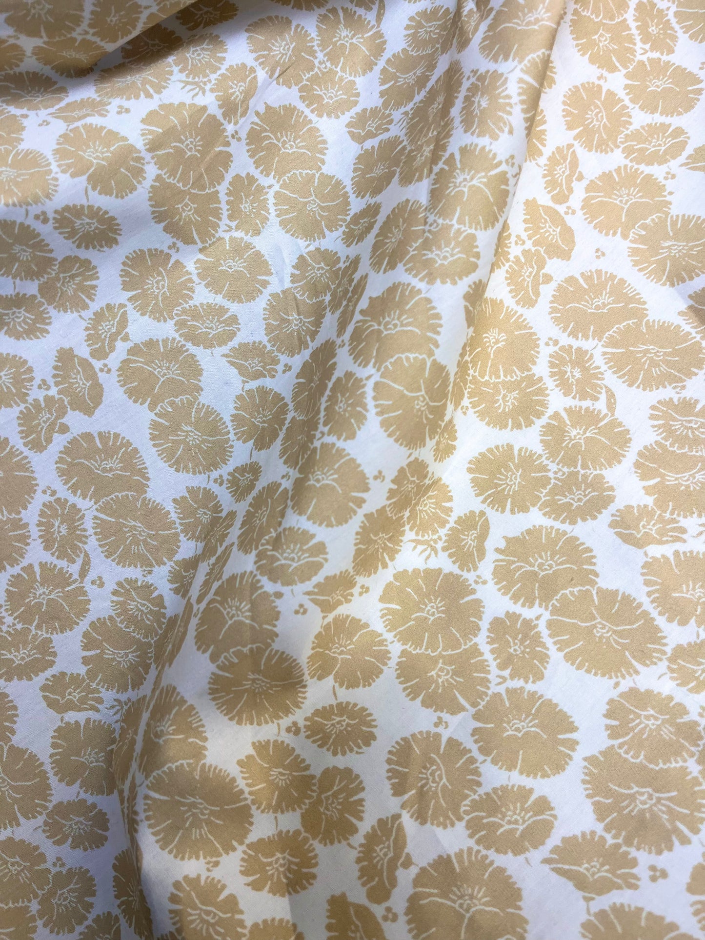 Printed Floral Cotton - Off-White & Beige