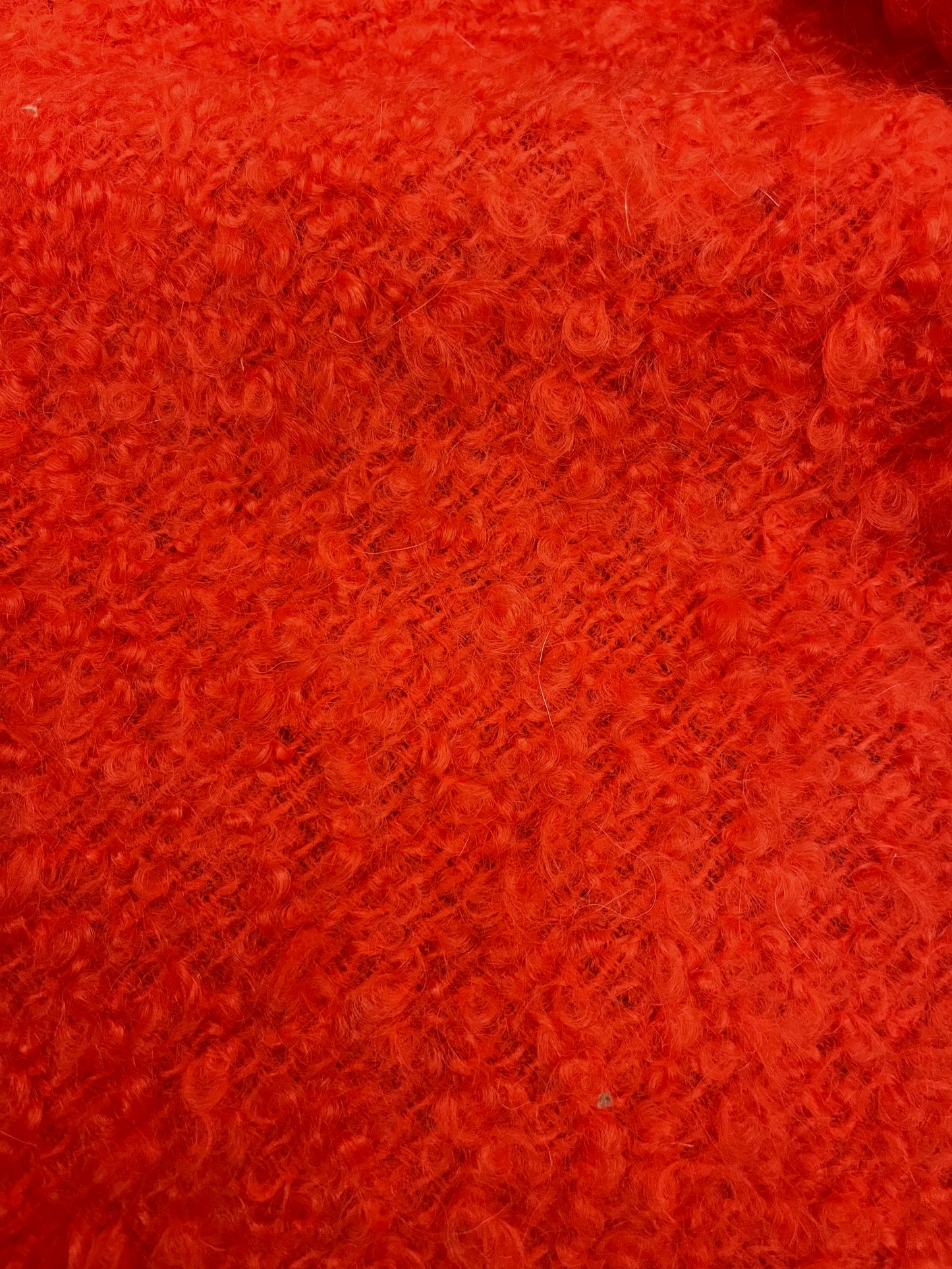 Designer Wool Blend Boucle - Vibrant Orange
