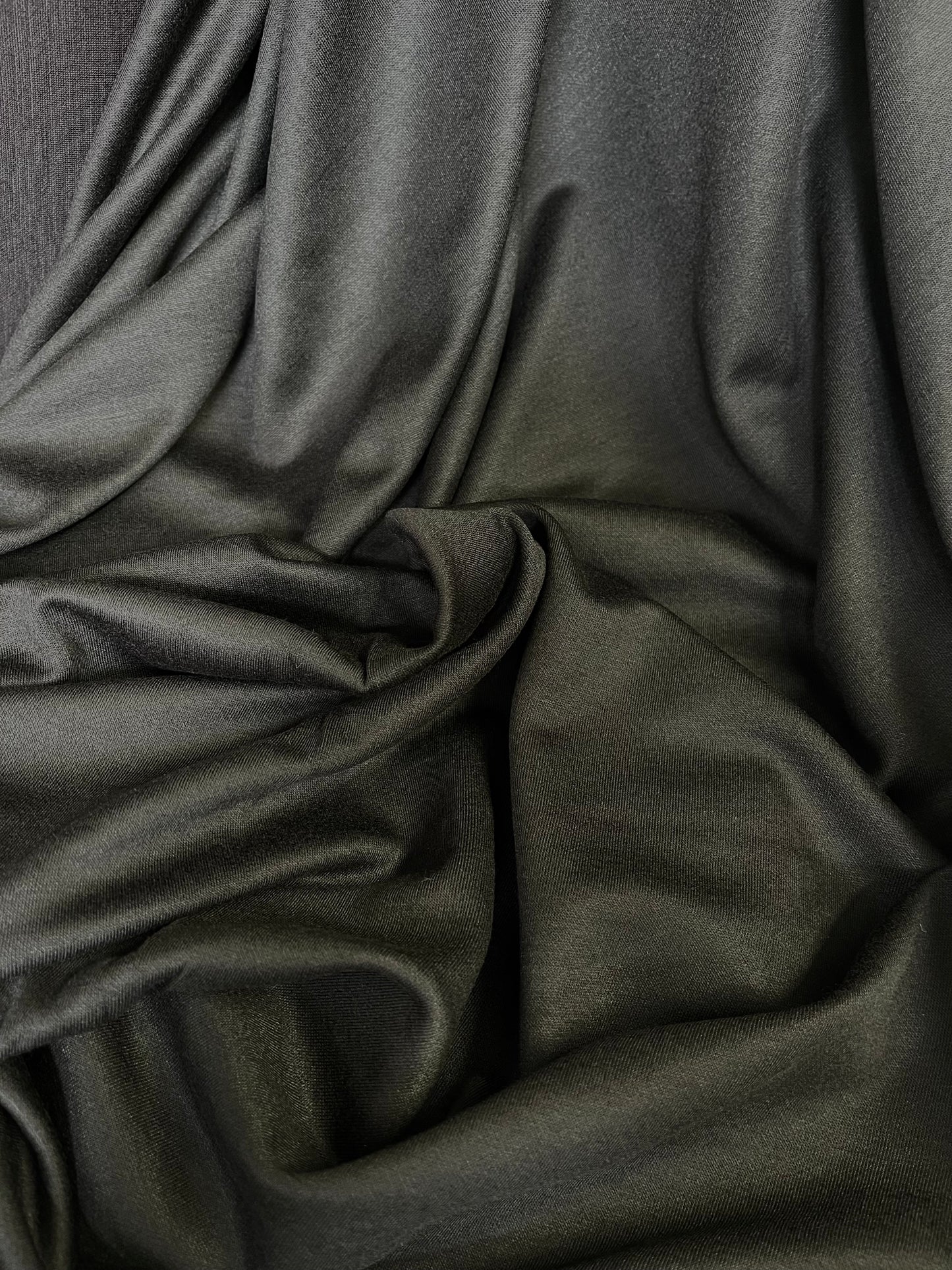 Danish Double-Sided Wool & Cotton Jersey - Dark Green & Black