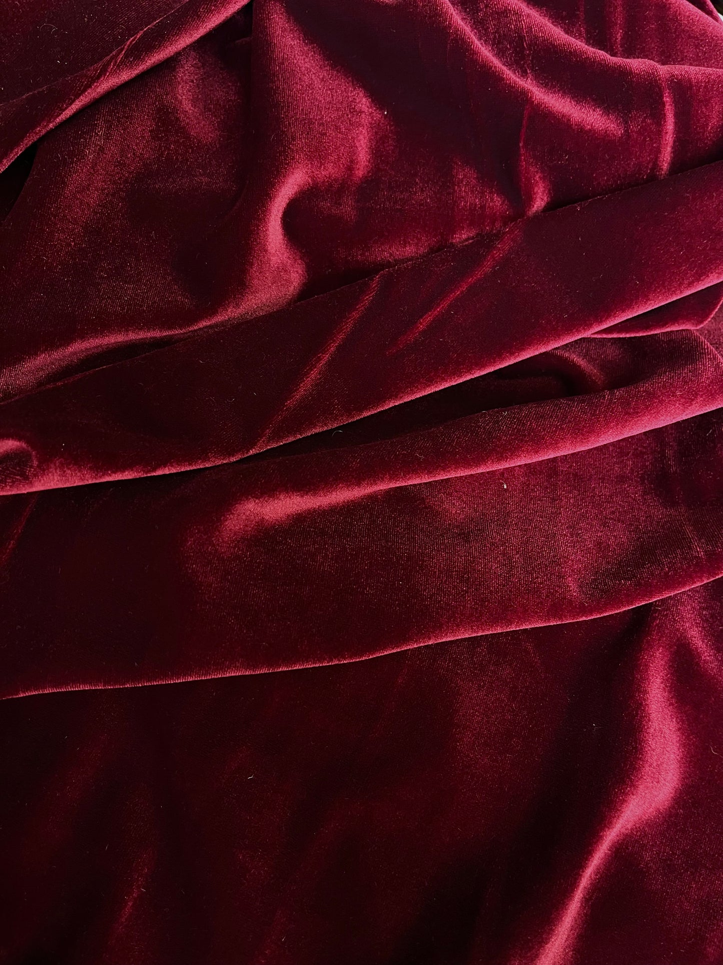 Stretch Velvet - Burgundy