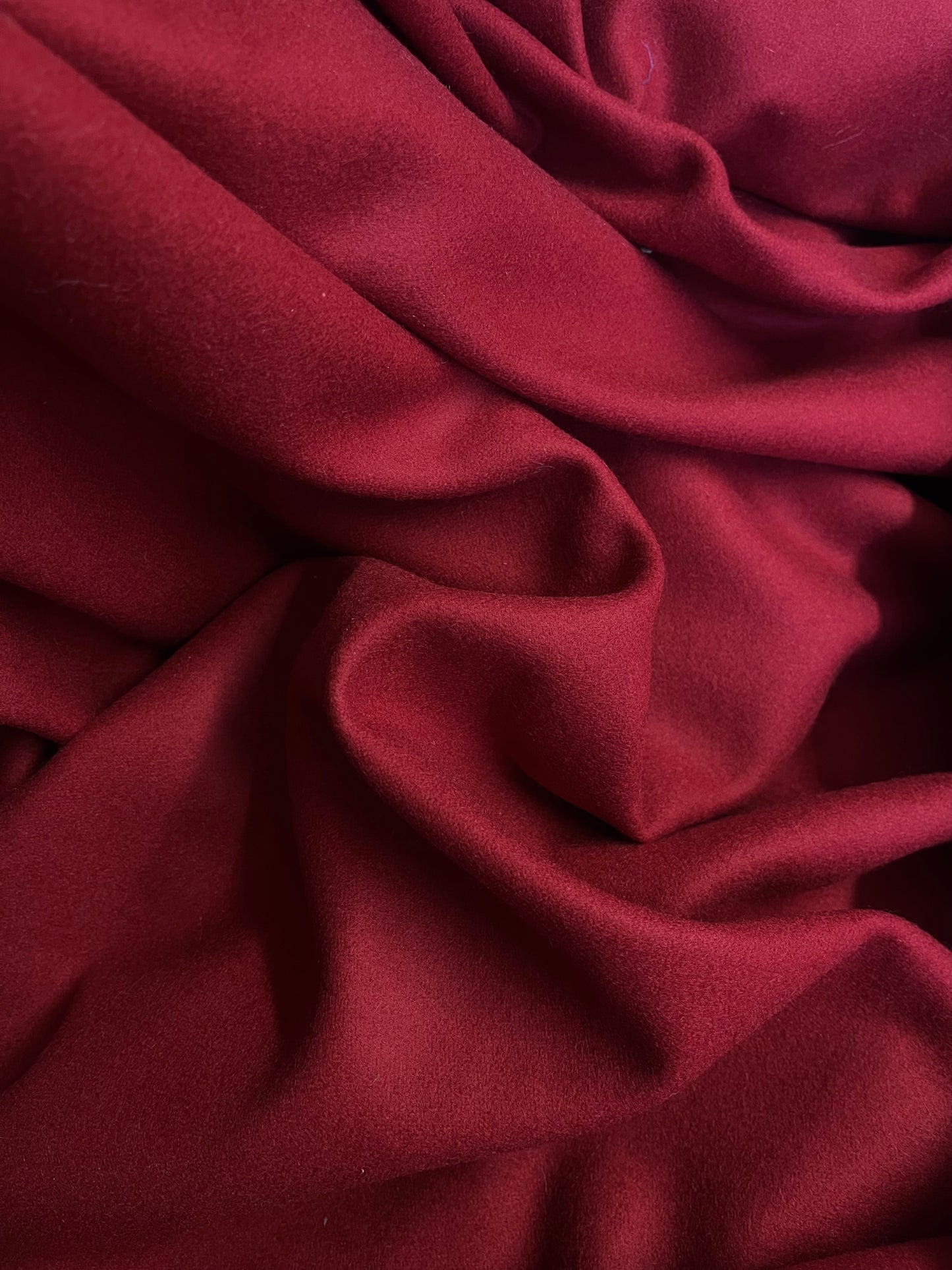 Designer Cashmere Wool - Dark Red
