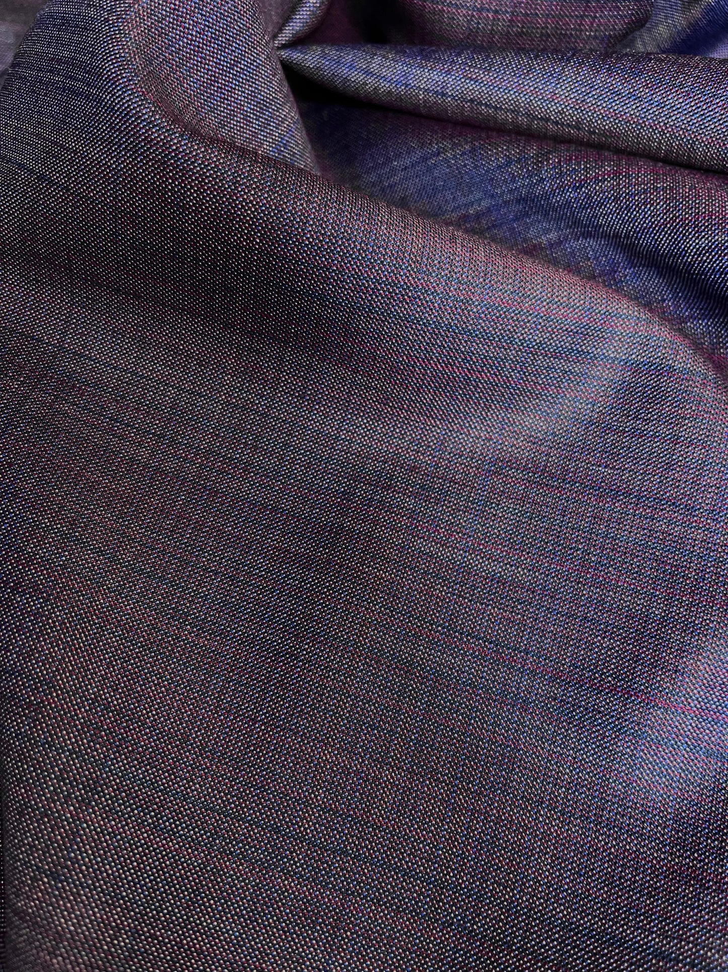 Italian Wool Suiting- Dark Navy & Red