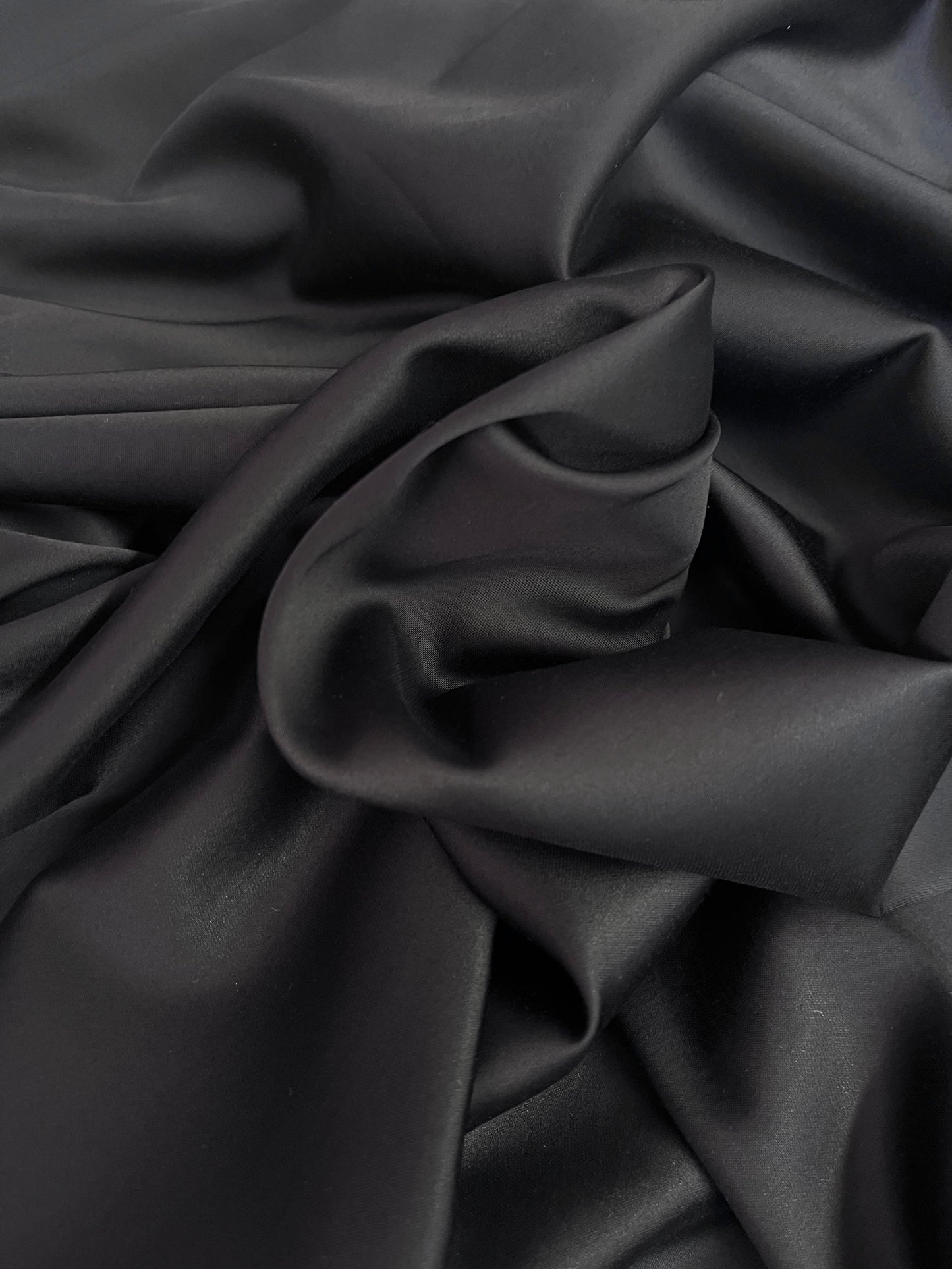 Spanish Stretch Rayon Satin - Jet Black