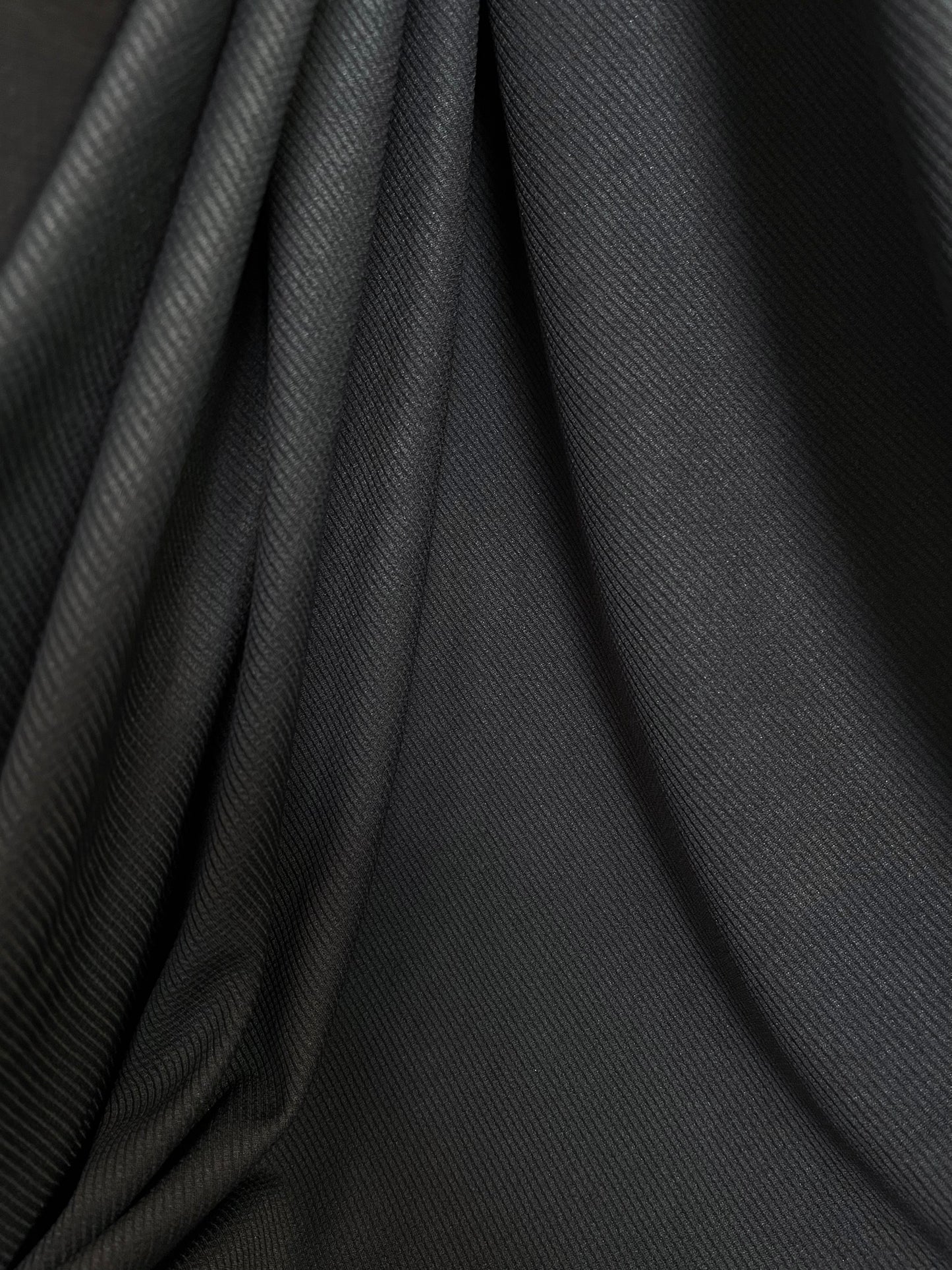 Ribbed Sport Poly Jersey - Jet Black