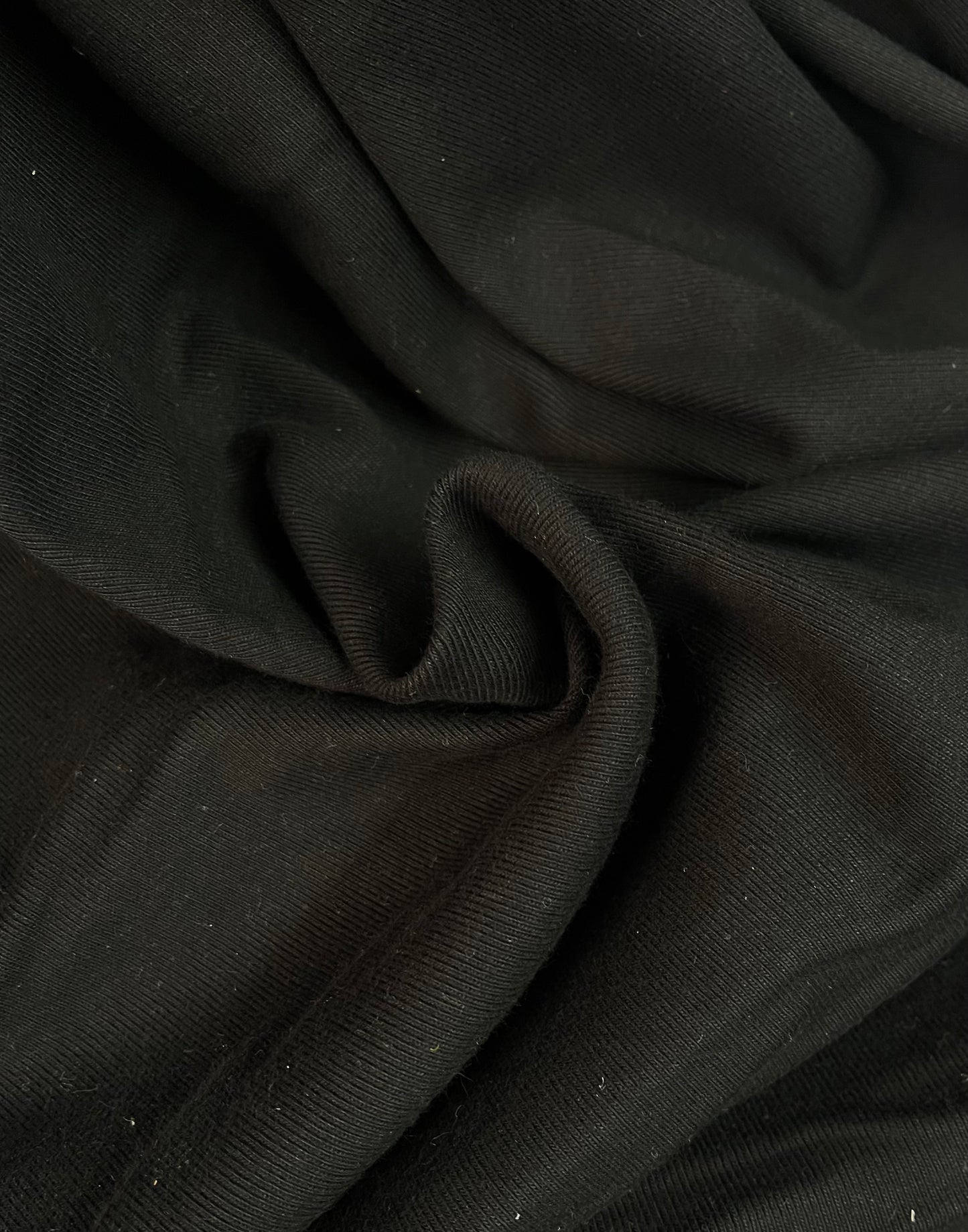Cotton Mini Rib Knit - Jet Black