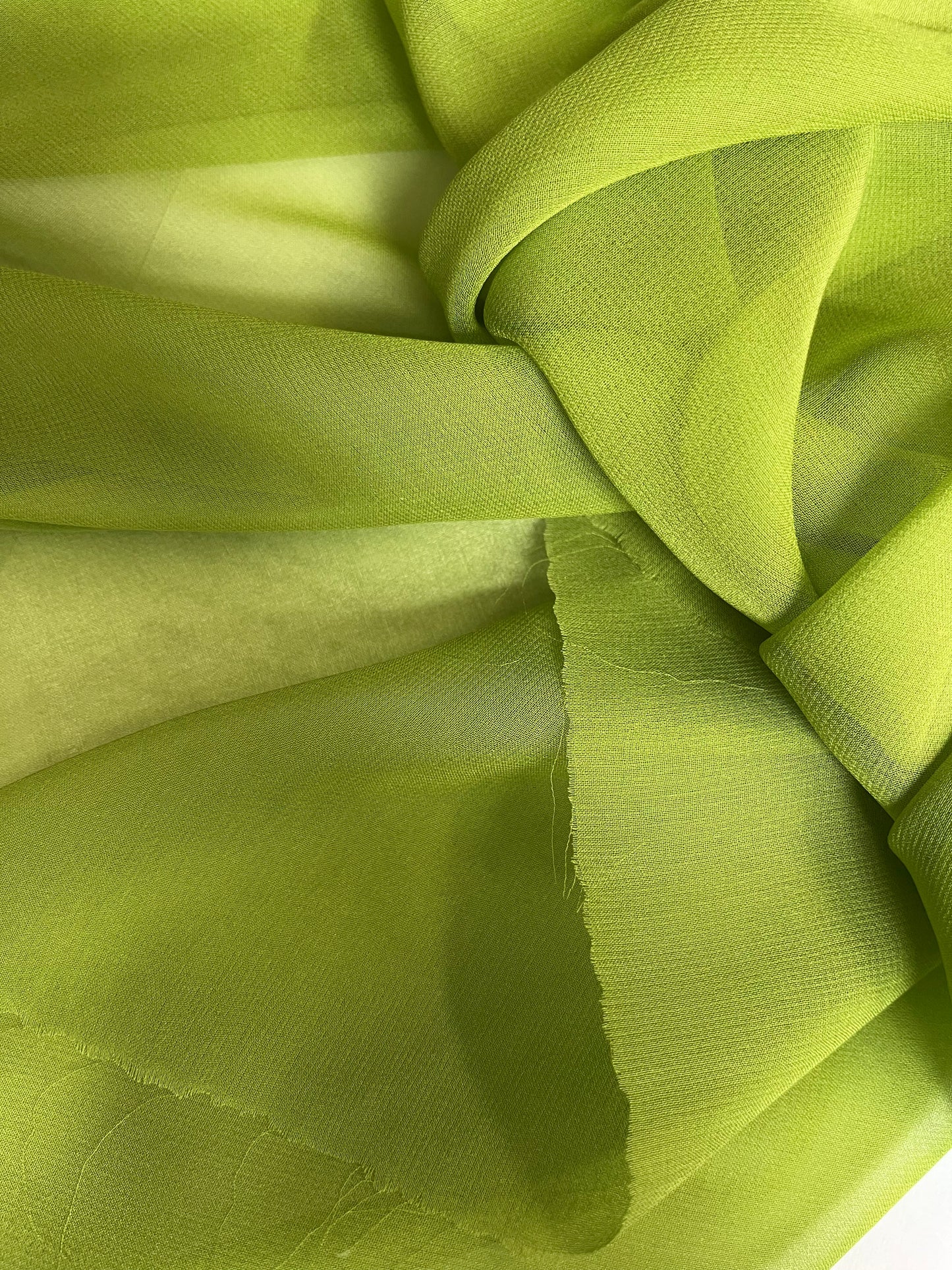 Silk Chiffon Wide - Chartreuse Green