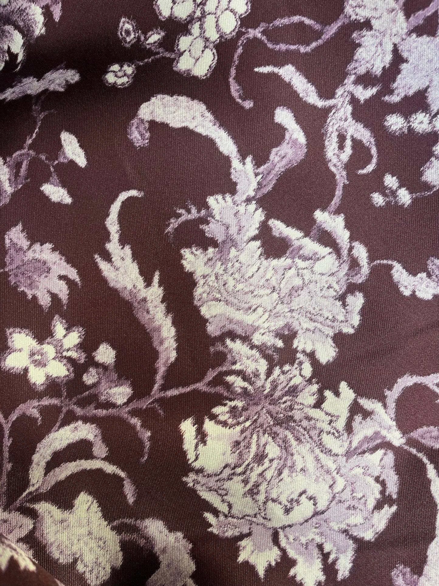 Printed Italian Silk Mikado - Purple